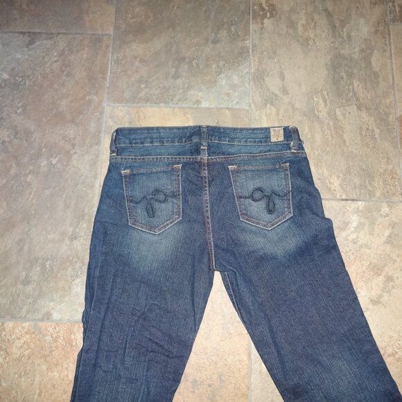 Guess Stretch Denim Blue Jeans Dark Wash Women 29 embroidered pockets - Picture 7 of 8